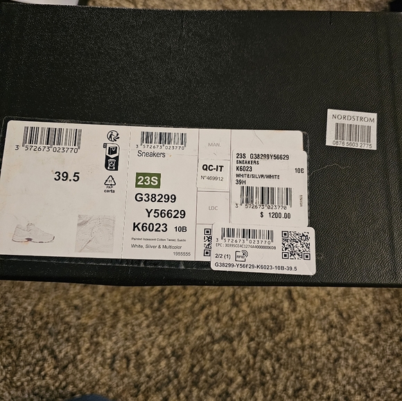 Chanel sneakers white/silver sz 8.5 eu 39.5 - Picture 3 of 9